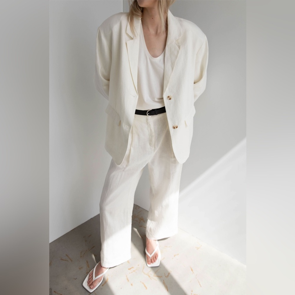 100% LINEN RELAXED FIT BLAZER